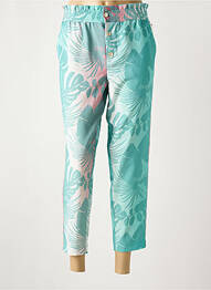 Pantalon 7/8 tissage popeline taille normale vert LCDN femme