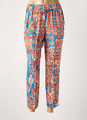 Pantalon 7/8 tissage popeline taille normale bleu BARILOCHE femme