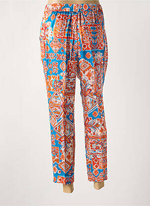 Pantalon 7/8 tissage popeline taille normale bleu BARILOCHE femme
