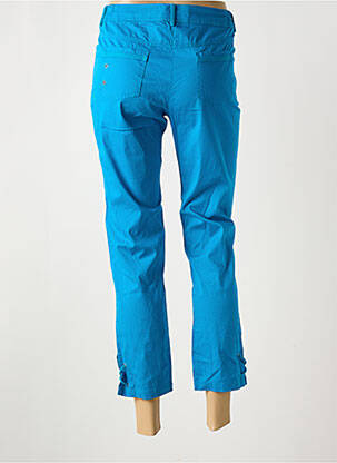 Pantalon 7/8 tissage popeline taille normale bleu AGATHE & LOUISE femme