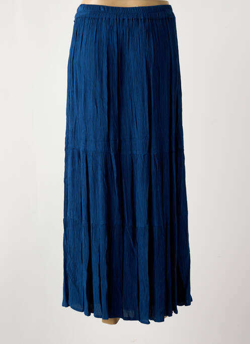 Jupe longue tissage plissé bleu L'ATELIER D'ANNA femme