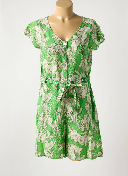 Combishort vert AGATHE & LOUISE pour femme