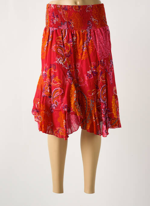 Jupe mi-longue rouge COLINE pour femme