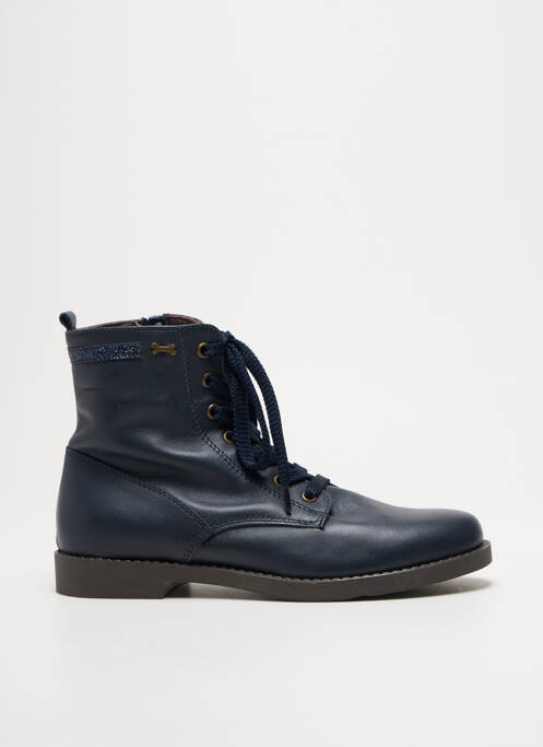 Bottines/boots matière lisse talon bas bleu STONES AND BONES fille