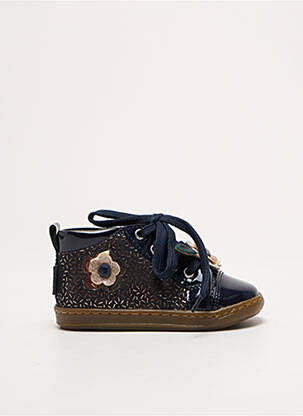 Bottillons semelle amovible bout rond bleu SHOO POM fille