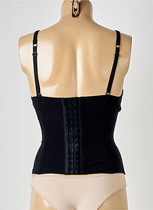 Corset tissage dentelle noir LOU femme