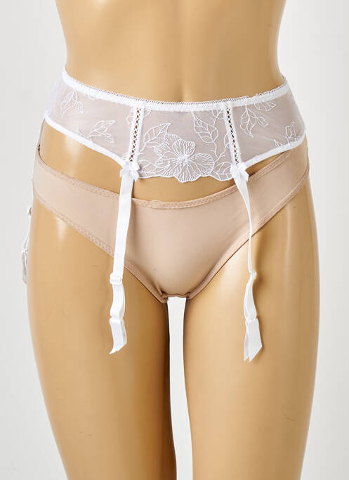 Guêpière/porte-jarretelle bretelles élastiquées ajustables blanc ANTINEA femme