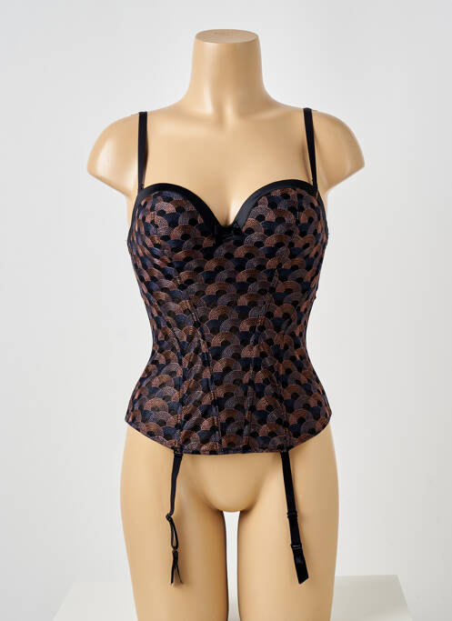 Guêpière/Porte-jarretelle noir LOU pour femme