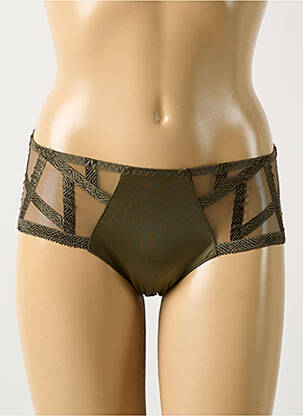 Shorty tissage satiné vert LOUISA BRACQ femme