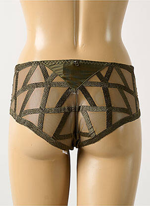 Shorty tissage satiné vert LOUISA BRACQ femme