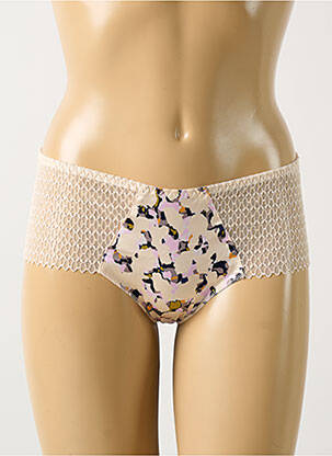 Shorty tissage satiné beige LOUISA BRACQ femme