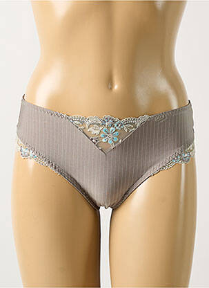 Tanga tissage satiné gris EMPREINTE femme