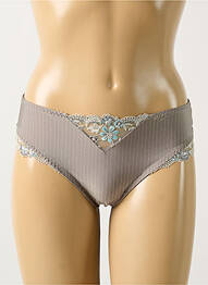 Tanga tissage satiné gris EMPREINTE femme