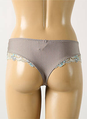 Tanga tissage satiné gris EMPREINTE femme