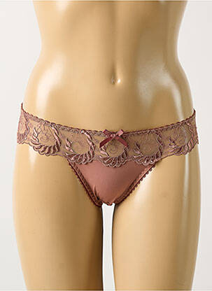Tanga tissage satiné rose LEJABY femme