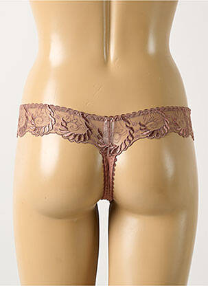Tanga tissage satiné rose LEJABY femme