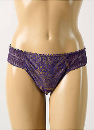 Tanga tissage satiné violet WACOAL femme