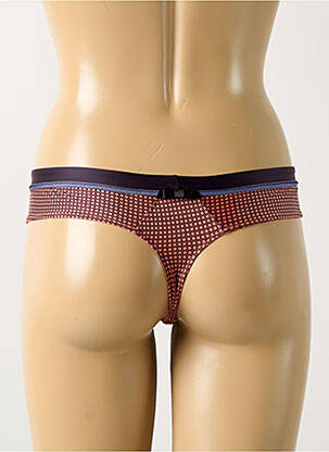 Tanga tissage satiné orange LOU femme