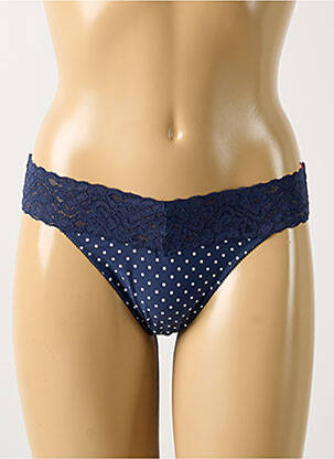 Tanga effet matière satinée bleu ESPRIT femme