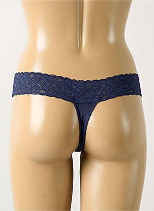 Tanga effet matière satinée bleu ESPRIT femme