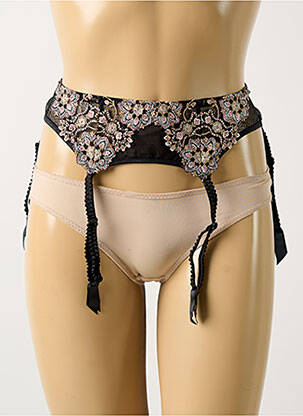 Guêpière/porte-jarretelle broderie noir LOUISA BRACQ femme