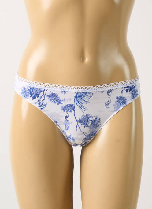 Tanga stretch bleu ANTIGEL femme