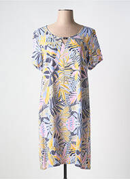 Robe mi-longue manches courtes manches courtes jaune MASSANA femme