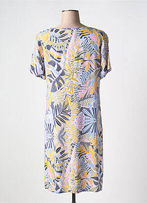 Robe mi-longue manches courtes manches courtes jaune MASSANA femme