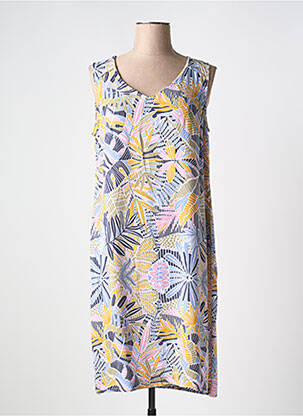 Robe mi-longue sans manche sans manche jaune MASSANA femme