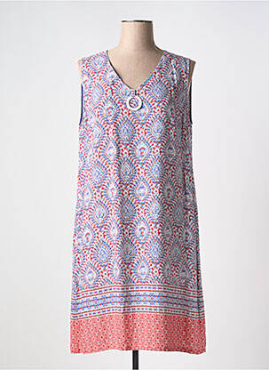 Robe mi-longue coupe fluide sans manche rouge EGATEX femme