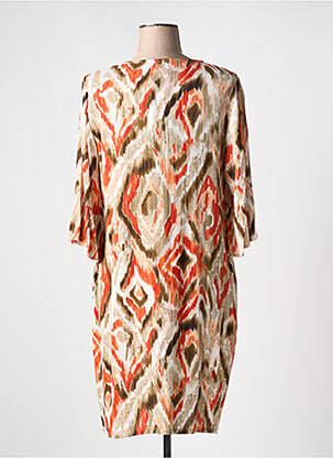 Robe mi-longue coupe fluide manches 3/4 orange EGATEX femme