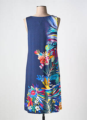 Robe mi-longue sans manche sans manche bleu MASSANA femme