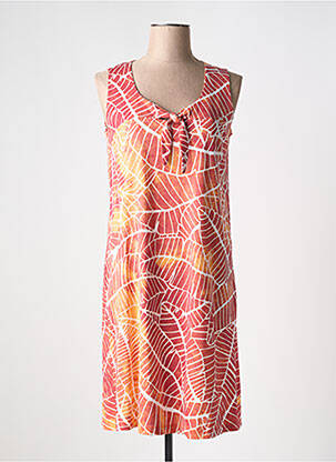 Robe mi-longue sans manche sans manche orange EGATEX femme
