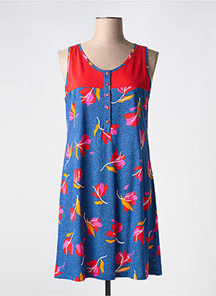 Chemise de nuit imprimé fleurs bleu MASSANA femme