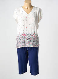 Pyjama col v bleu SENORETTA femme