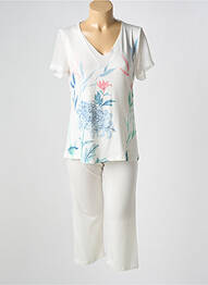 Pyjama col v blanc EGATEX femme
