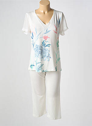 Pyjama col v blanc EGATEX femme