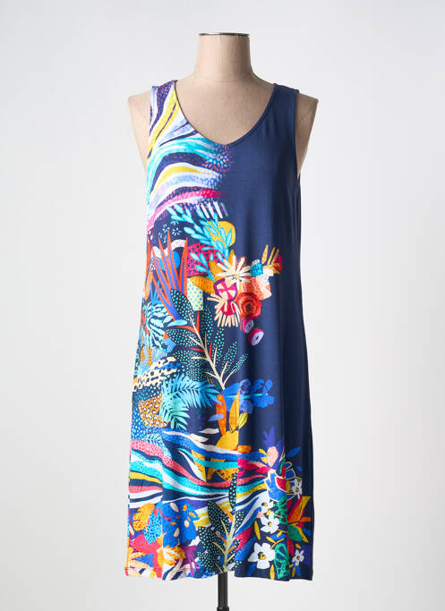 Robe mi-longue sans manche sans manche bleu MASSANA femme