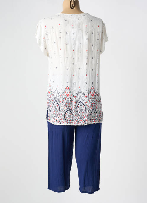 Pyjama col v bleu SENORETTA femme