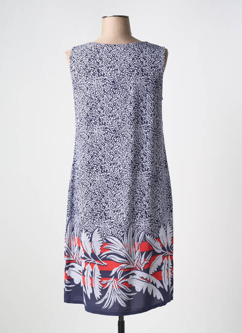 Robe mi-longue bleu MASSANA femme