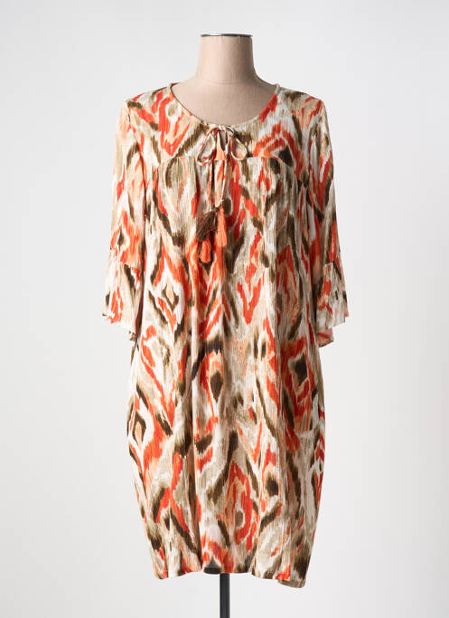 Robe mi-longue orange EGATEX pour femme