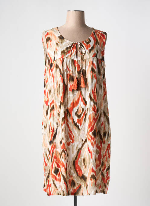 Robe mi-longue orange EGATEX pour femme