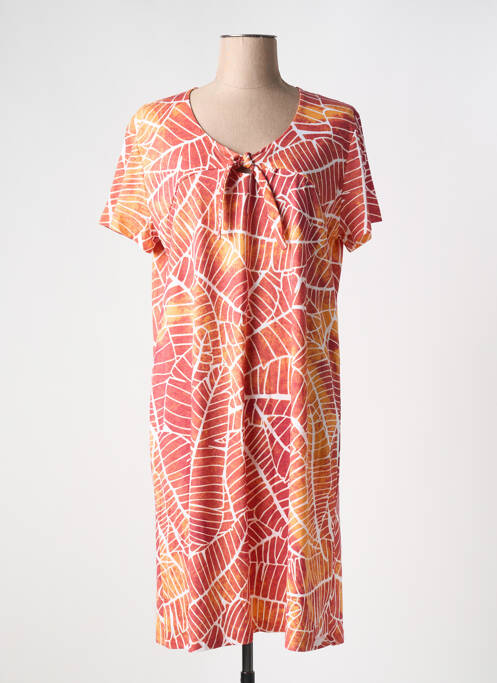 Robe mi-longue orange EGATEX pour femme