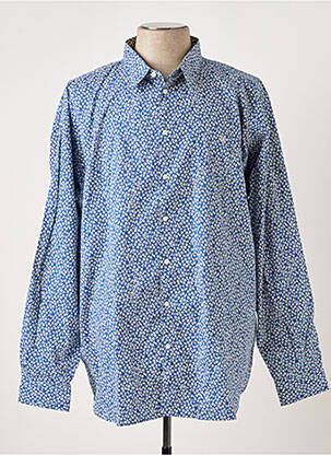 Chemise manches longues tissage popeline bleu SERGE BLANCO homme