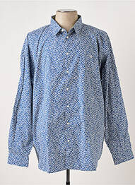 Chemise manches longues tissage popeline bleu SERGE BLANCO homme