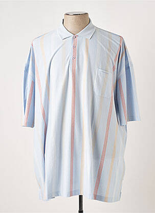 Polo imprimé rayures manches courtes bleu MONTE CARLO homme