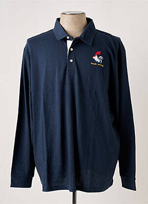 Polo manches longues manches longues bleu SERGE BLANCO homme