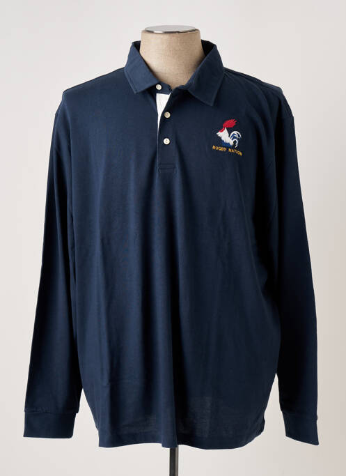 Polo manches longues manches longues bleu SERGE BLANCO homme