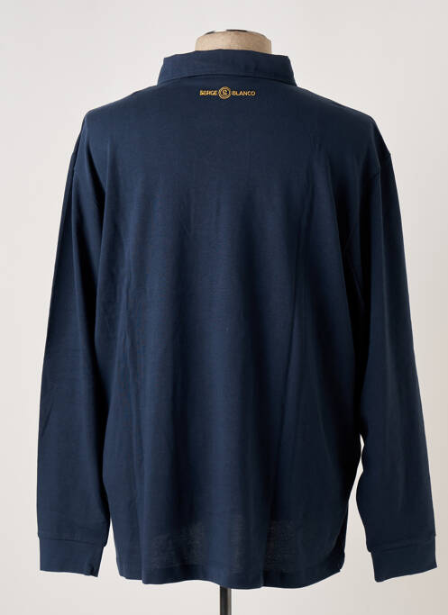 Polo manches longues manches longues bleu SERGE BLANCO homme