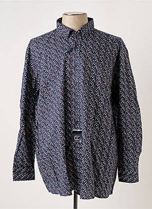Chemise manches longues coupe droite bleu CASAMODA homme
